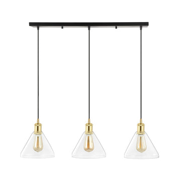 Kiawah Island 30.5" Metal/Glass Contemporary Modern LED Pendant - JONATHAN Y